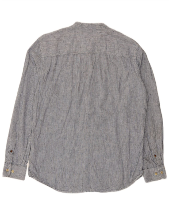 JACK & JONES Camicia da uomo in cotone gessato blu medio