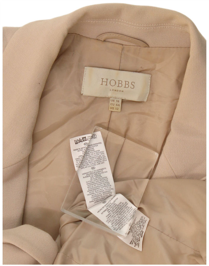 Giacca blazer da donna a 1 bottone Hobbs UK 16 grande poliestere beige