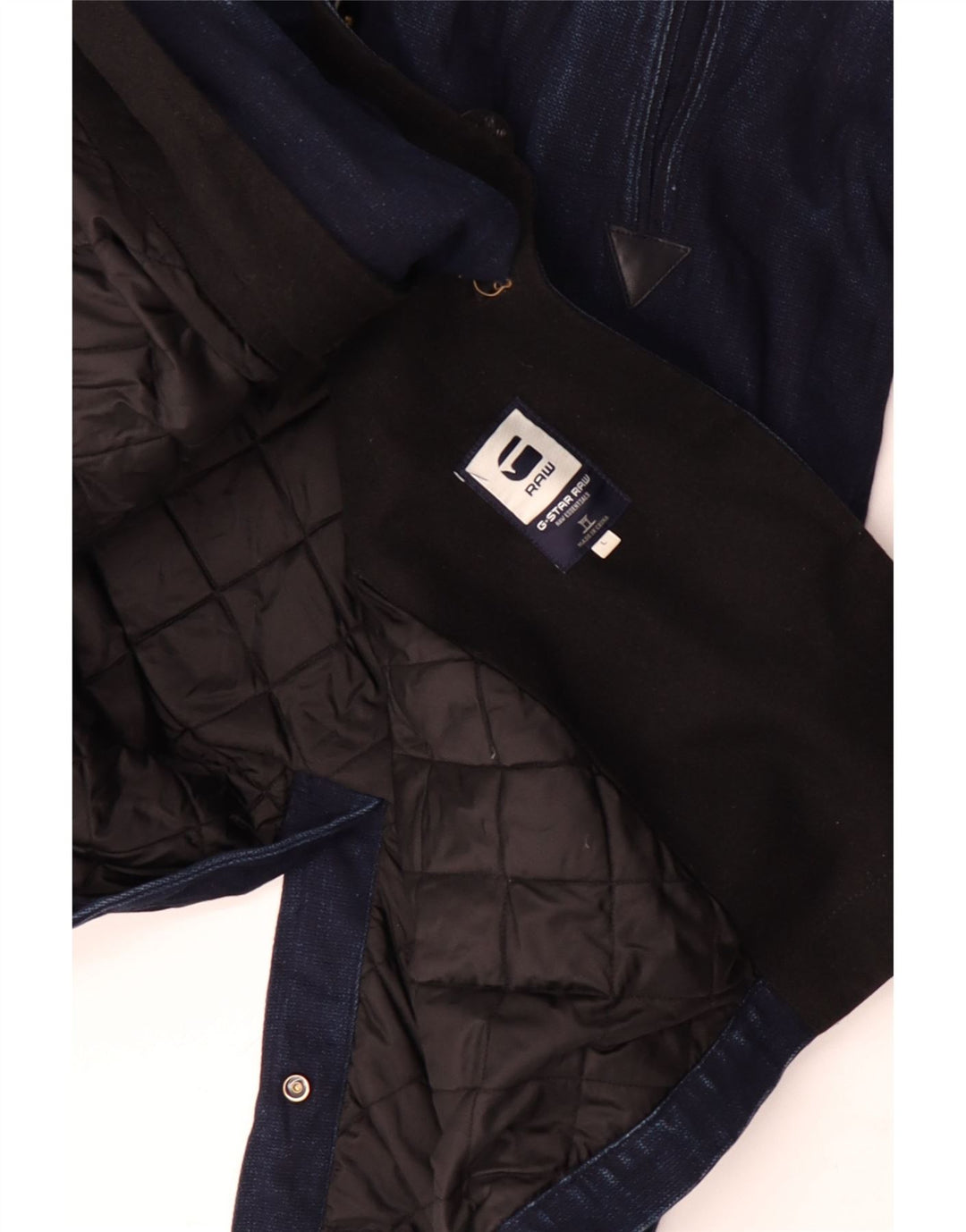 Cappotto in denim doppio petto da uomo G-Star Raw UK 40 Large in cotone blu navy