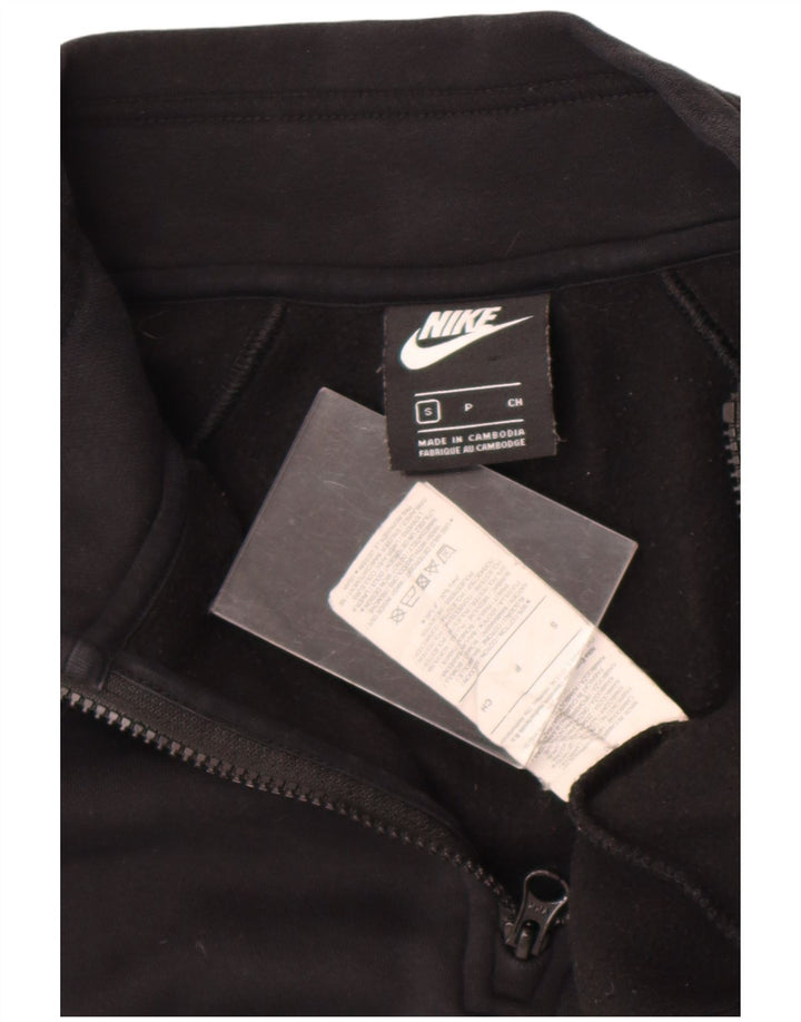 Felpa da donna con collo con zip e grafica oversize Nike, maglione, taglia UK 10, piccola, nera