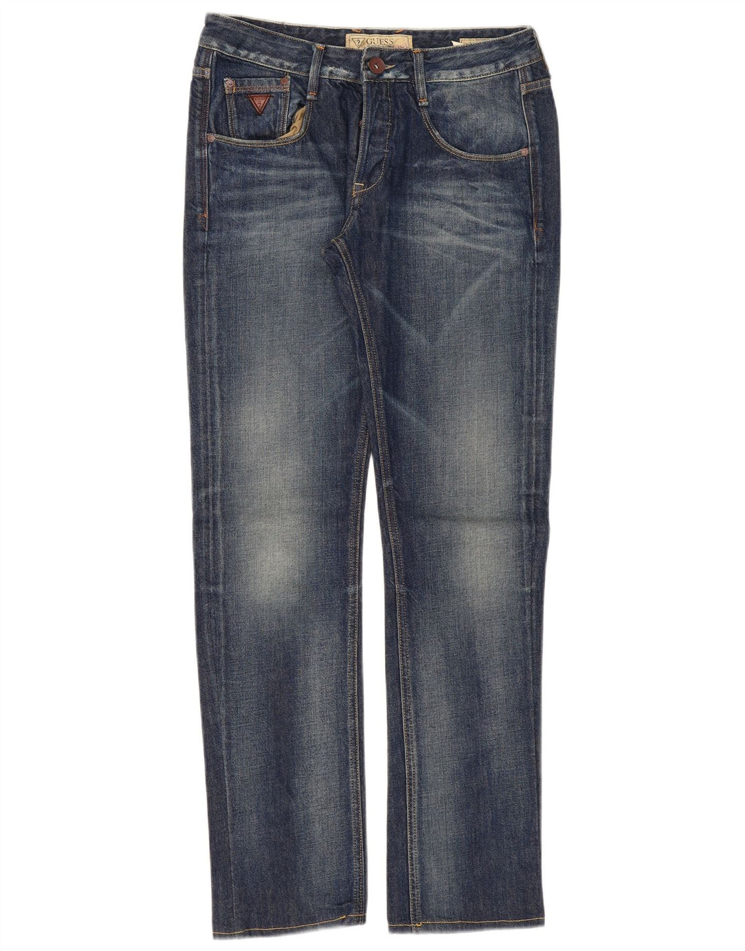Jeans dritti da donna Guess W30 L33 cotone blu navy