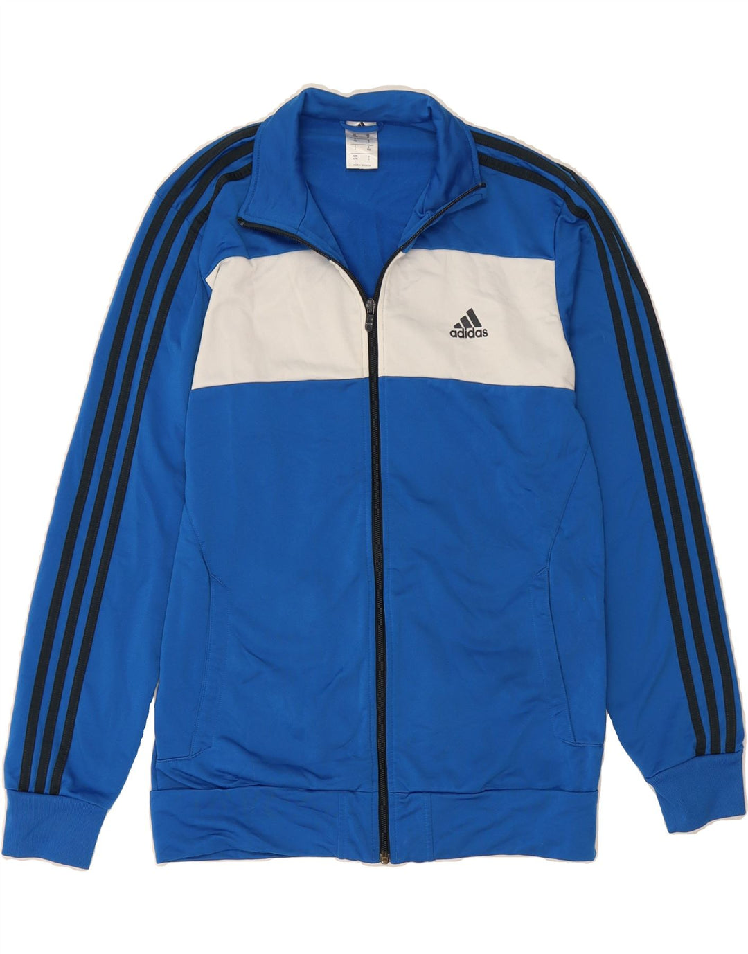 ADIDAS Mens Tracksuit Top Jacket UK 40/42 Medium Blue Colourblock Vintage Adidas and Second-Hand Adidas from Messina Hembry 
