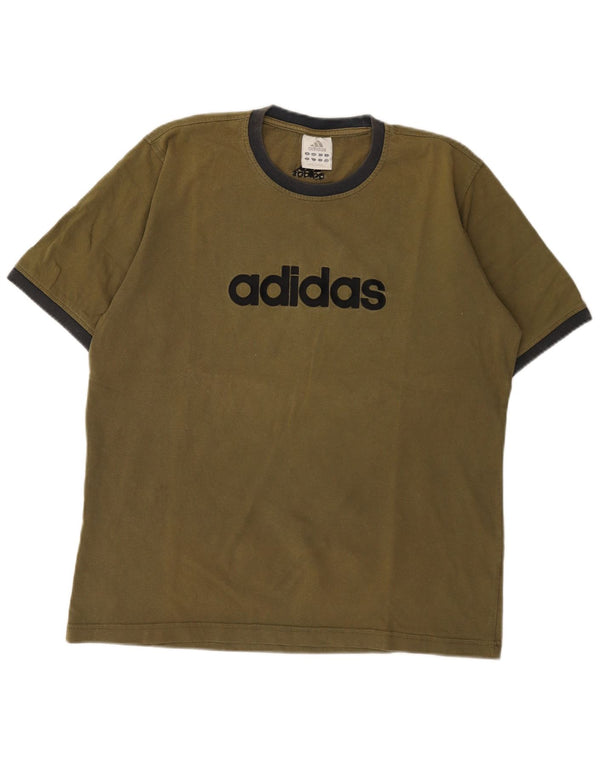 T-shirt grafica da uomo Adidas Top in cotone kaki medio