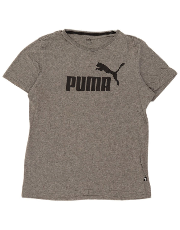 Puma T-shirt grafica da uomo Top grande in cotone chiazzato grigio