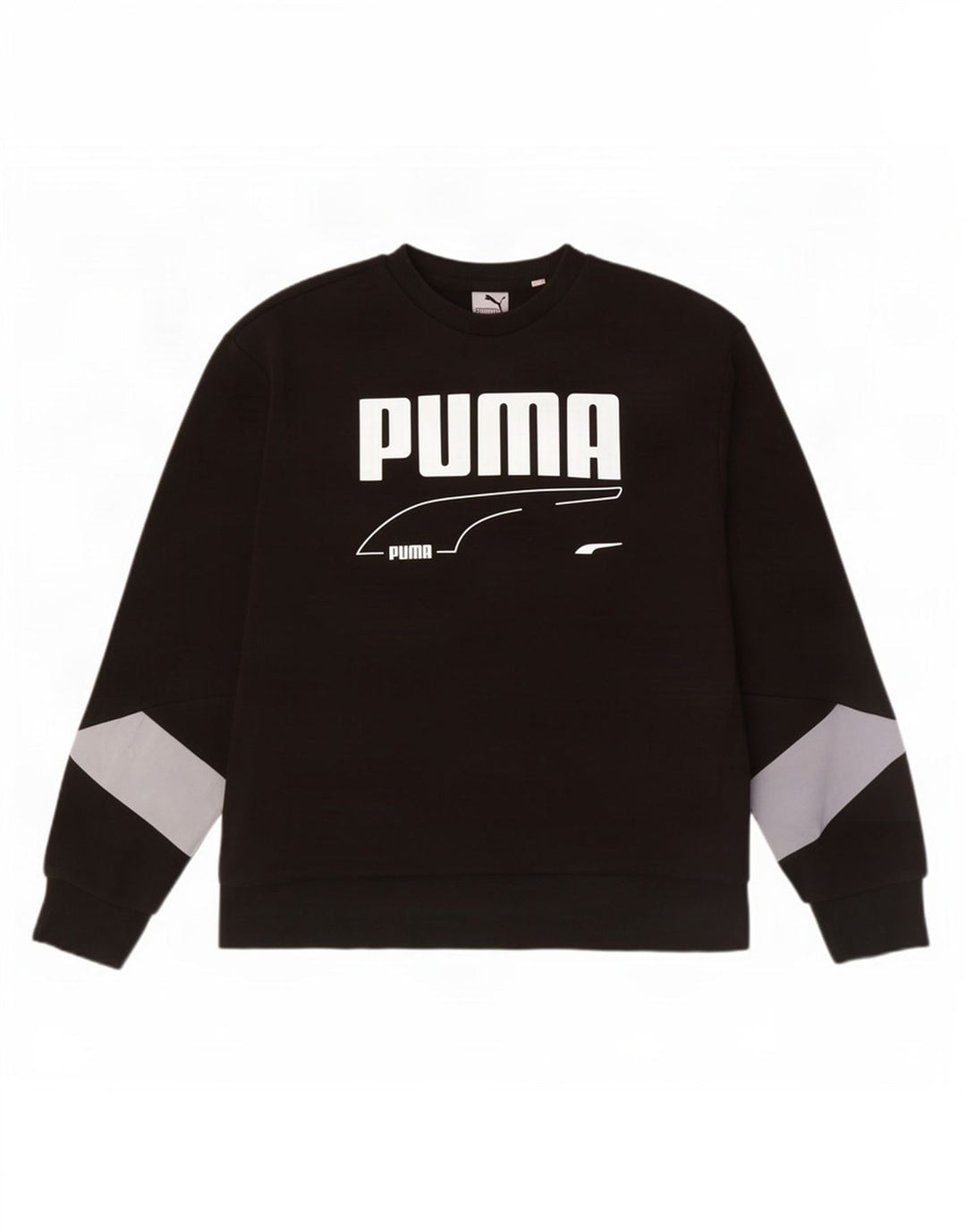 Felpa grafica da uomo Puma Jumper XL in cotone color block nero