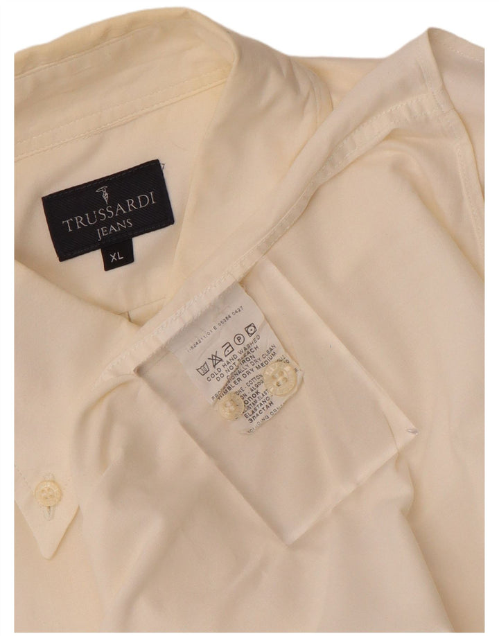 Camicia Uomo Trussardi Jeans XL Cotone Bianco