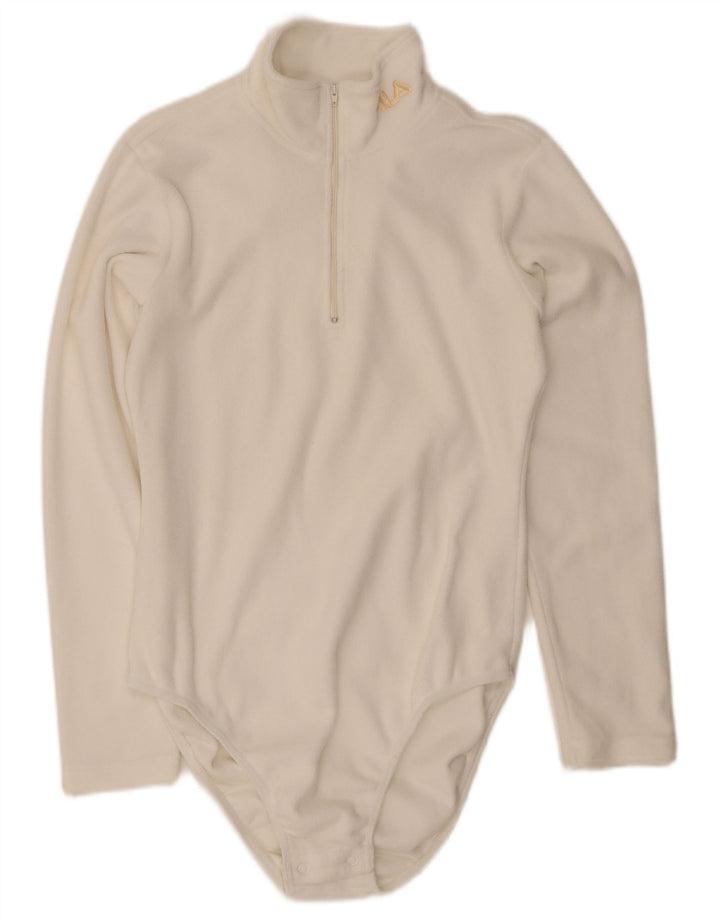 Body in pile a maniche lunghe da donna Fila UK 14 Poliestere bianco medio