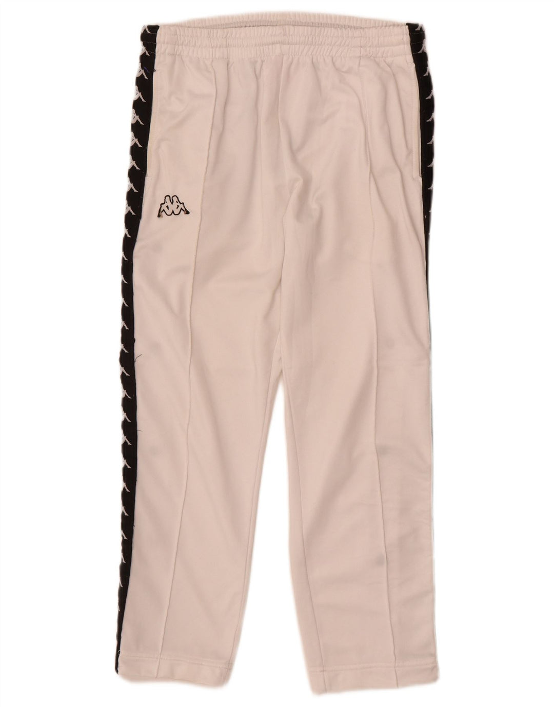 Pantaloni da tuta con grafica Kappa da uomo in poliestere color block bianco medio