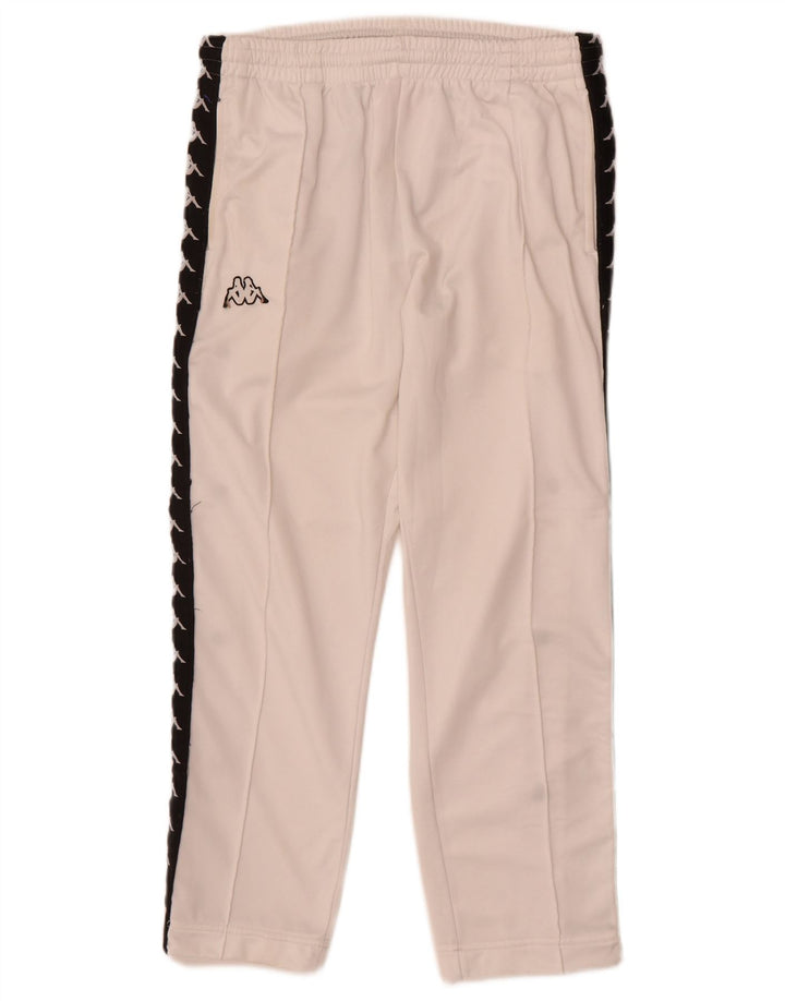 Pantaloni da tuta con grafica Kappa da uomo in poliestere color block bianco medio