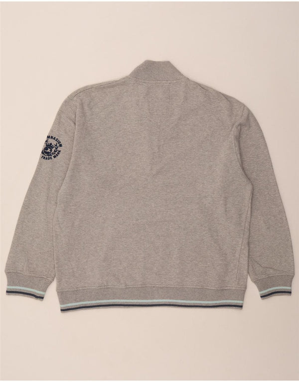 Felpa da uomo con grafica con zip e collo da palestra, 4XL, grigio chiazzato
