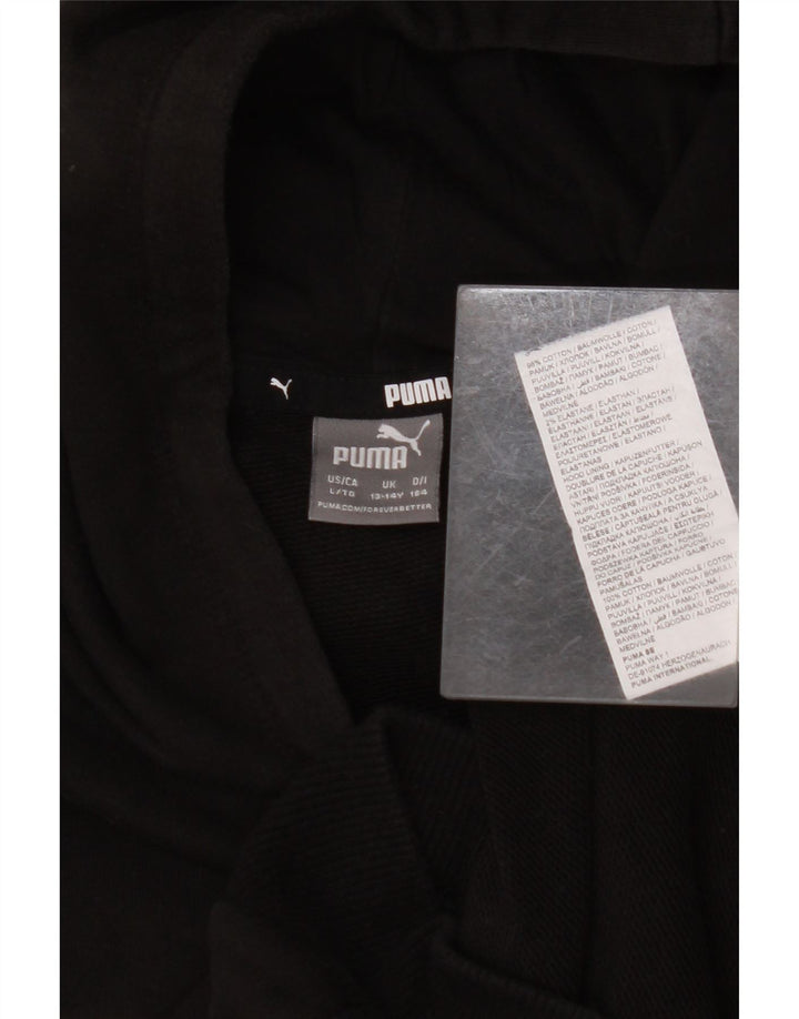 Felpa con cappuccio grafica PUMA per ragazze 13-14 anni in cotone nero