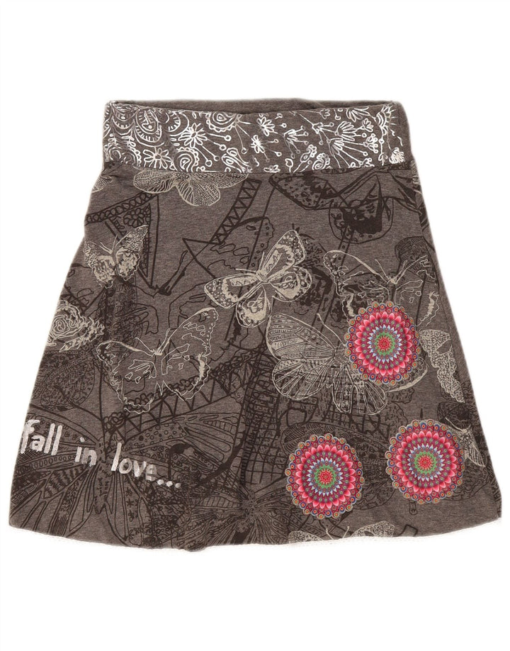 Desigual Gonna a trapezio grafica da donna media W30 in cotone floreale grigio