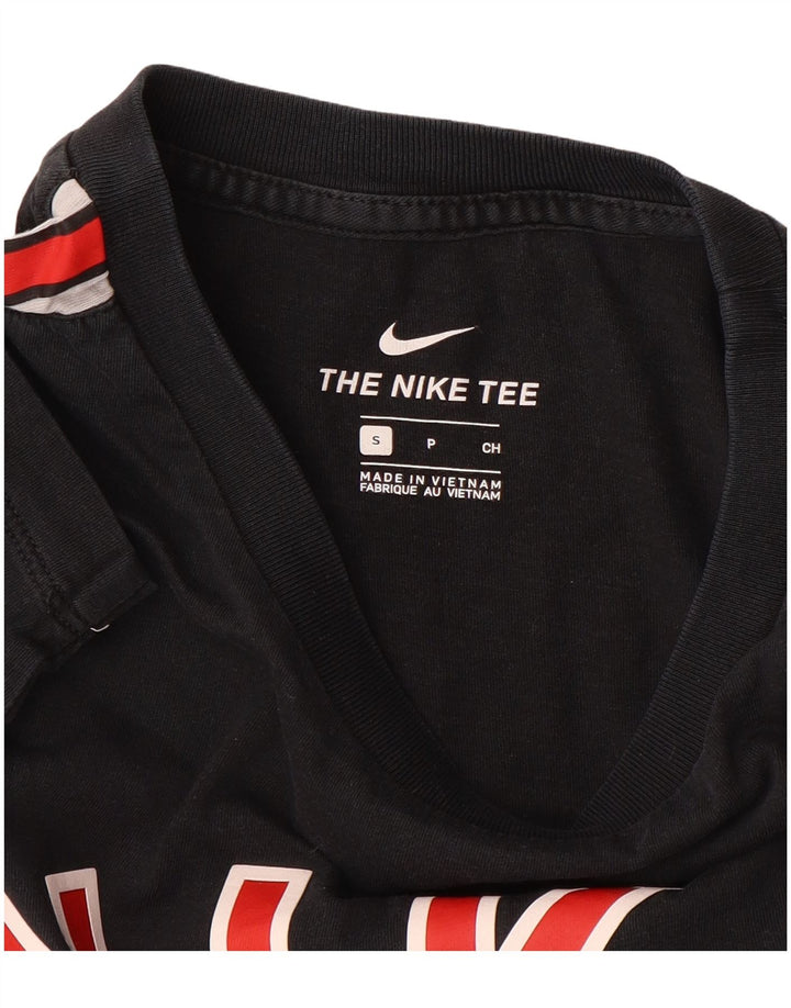 T-shirt grafica da uomo Nike Top Small in cotone color block nero