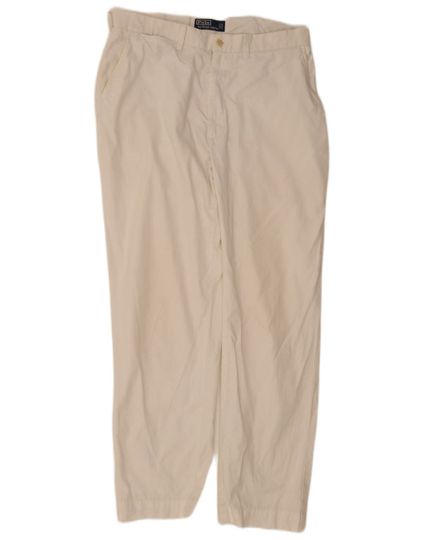 Pantaloni chino dritti da uomo Polo Ralph Lauren W35 L32 in cotone beige