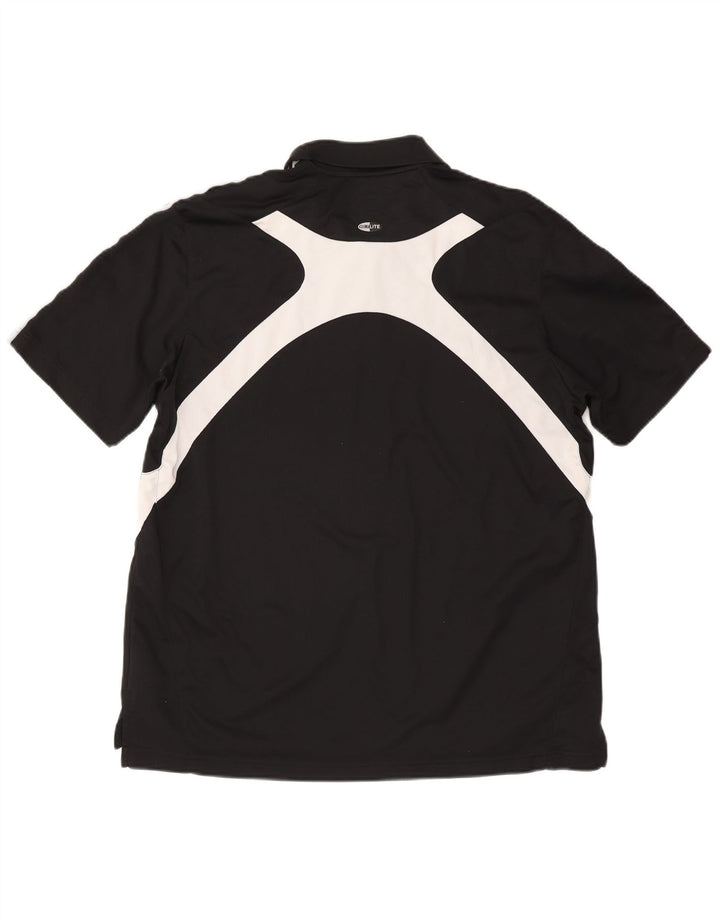 Polo Adidas Climalite da uomo XL in poliestere color block nero