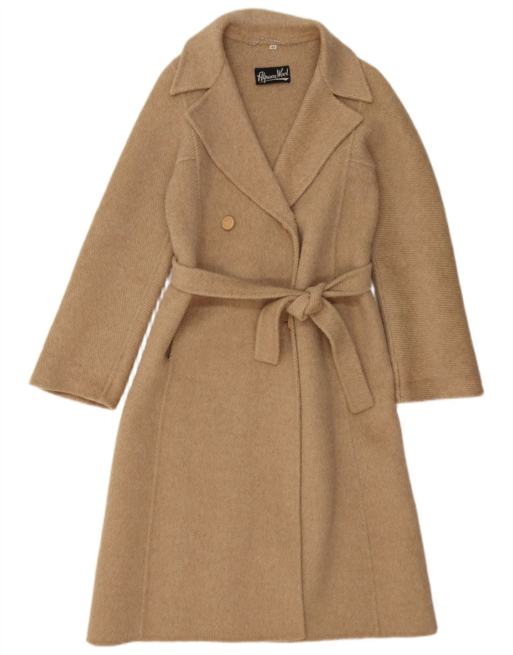 Cappotto doppiopetto vintage da donna IT 42 Lana di alpaca beige medio