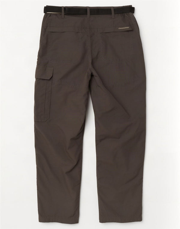 CRAGHOPPERS Pantaloni cargo dritti da uomo W34 L28 poliestere grigio