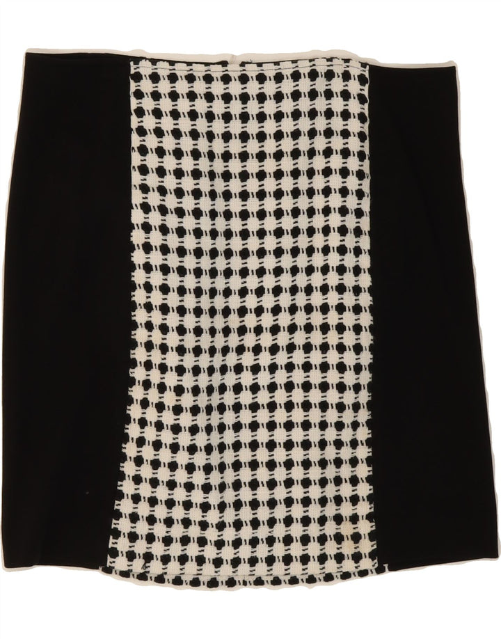 DKNY Womens Mini Straight Skirt US 10 Large W32  Black Check Cotton Vintage Dkny and Second-Hand Dkny from Messina Hembry 