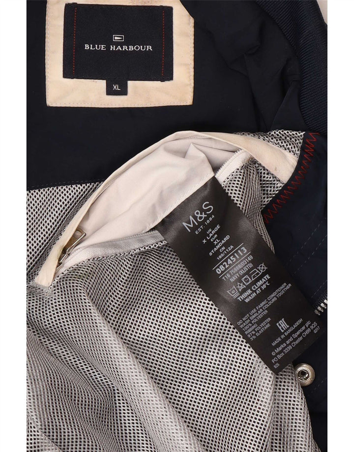 Giubbotto bomber da uomo Marks & Spencer blu Harbour UK 42 XL poliestere blu scuro