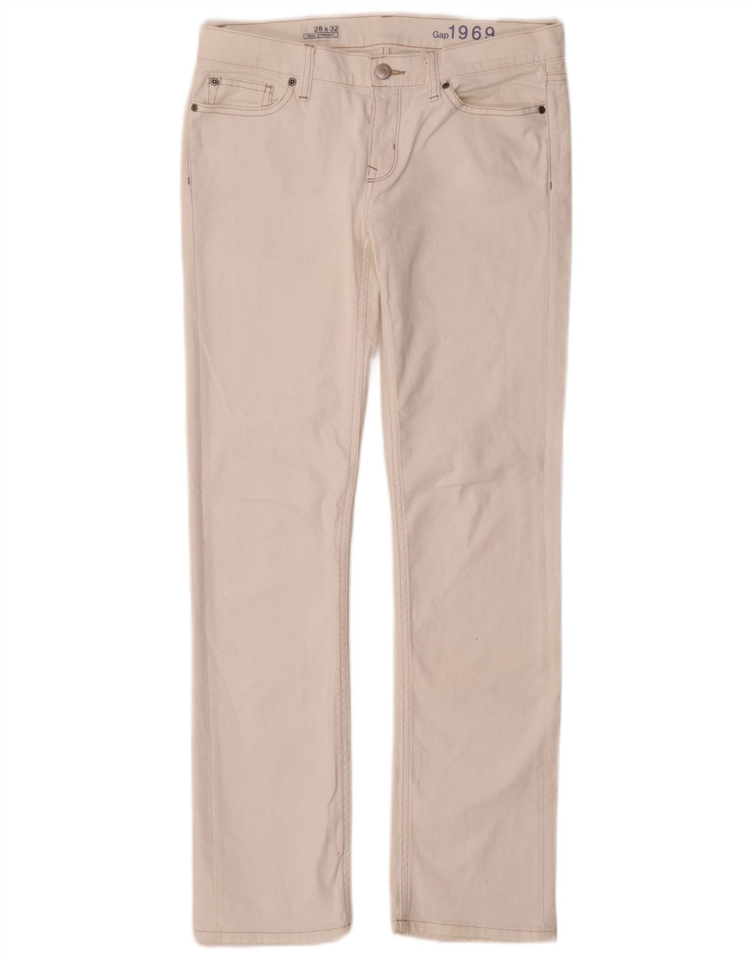 Jeans dritti da donna Gap W28 L32 cotone bianco