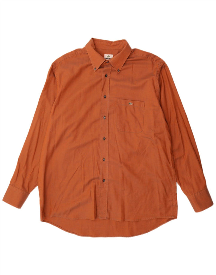 Camicia da uomo Lacoste taglia 45 XL in cotone arancione