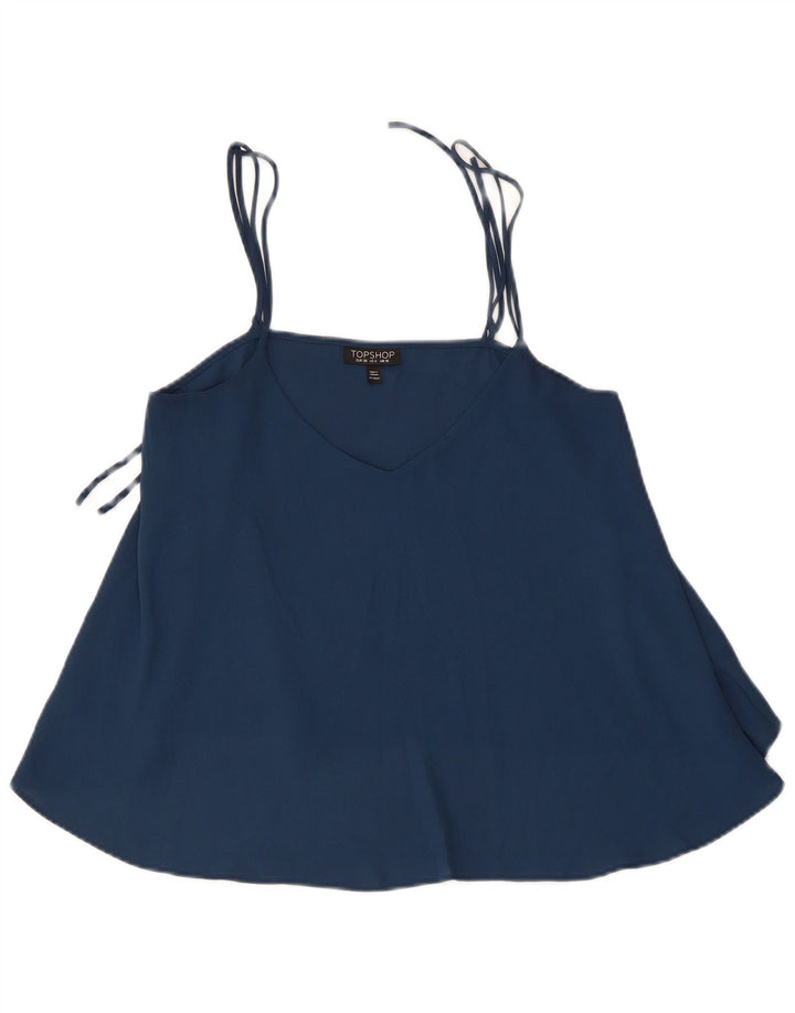 Topshop Canottiera da donna UK 10 Small Blue Poliestere