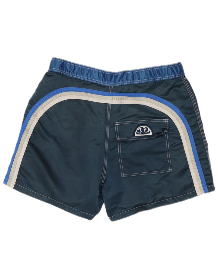 Pantaloncini da bagno da uomo SUNDEK nylon color block medio blu navy
