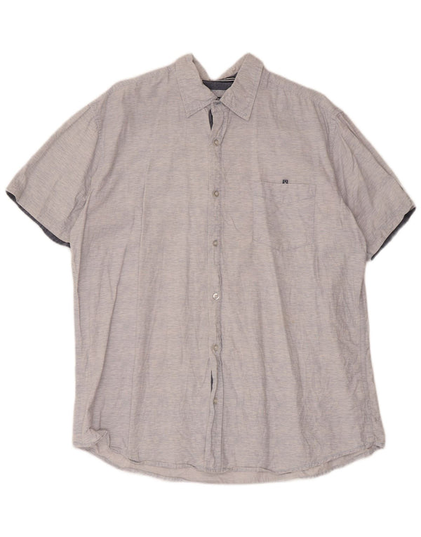 Camicia a maniche corte da uomo Lee XL in cotone screziato blu
