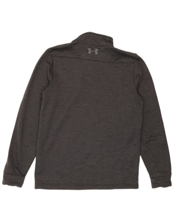 Felpa da uomo Under Armour Cold Gear con zip e collo, maglione piccolo grigio screziato