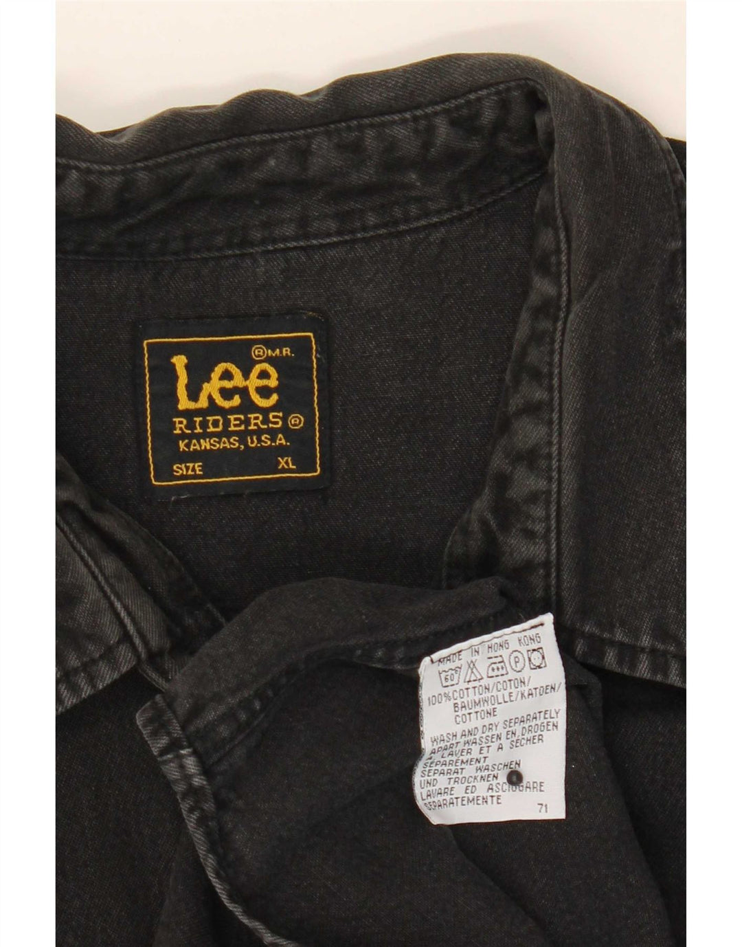 Camicia di jeans Lee Riders da uomo XL in cotone nero