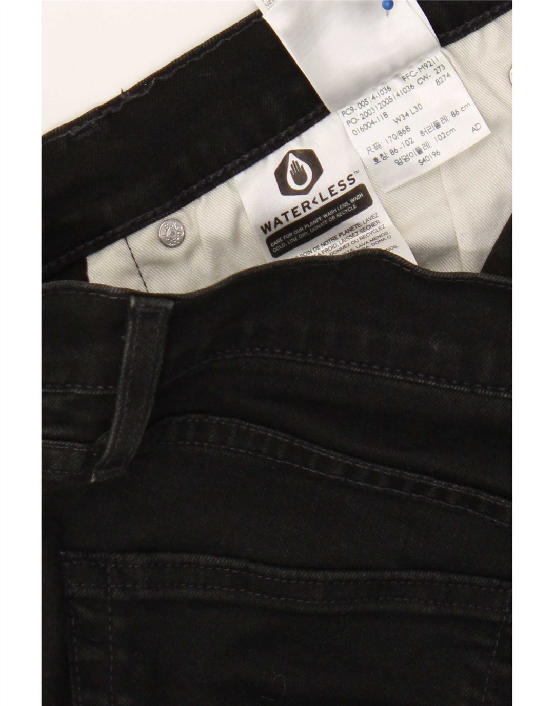 Jeans dritti da uomo Levi's W34 L30 cotone nero