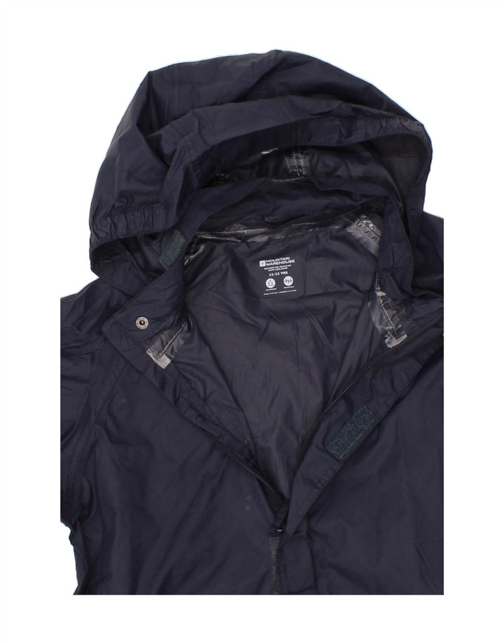 MOUNTAIN WAREHOUSE Boys Hooded Rain Jacket 11-12 Years Navy Blue Nylon Vintage Mountain Warehouse and Second-Hand Mountain Warehouse from Messina Hembry 