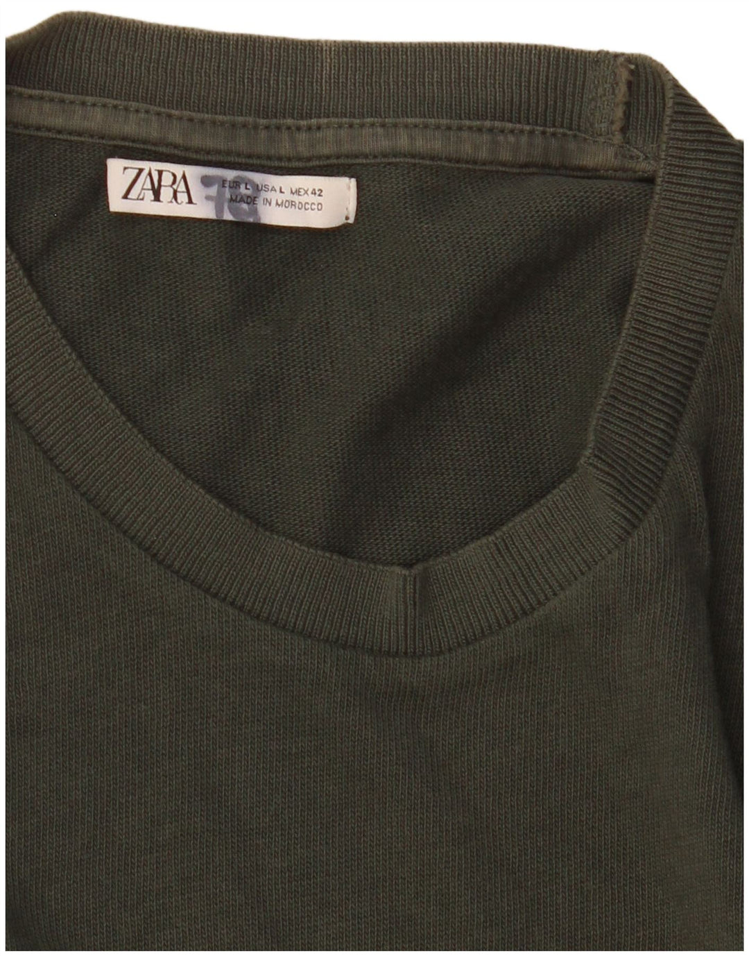 T-shirt Zara da uomo Top Large color kaki