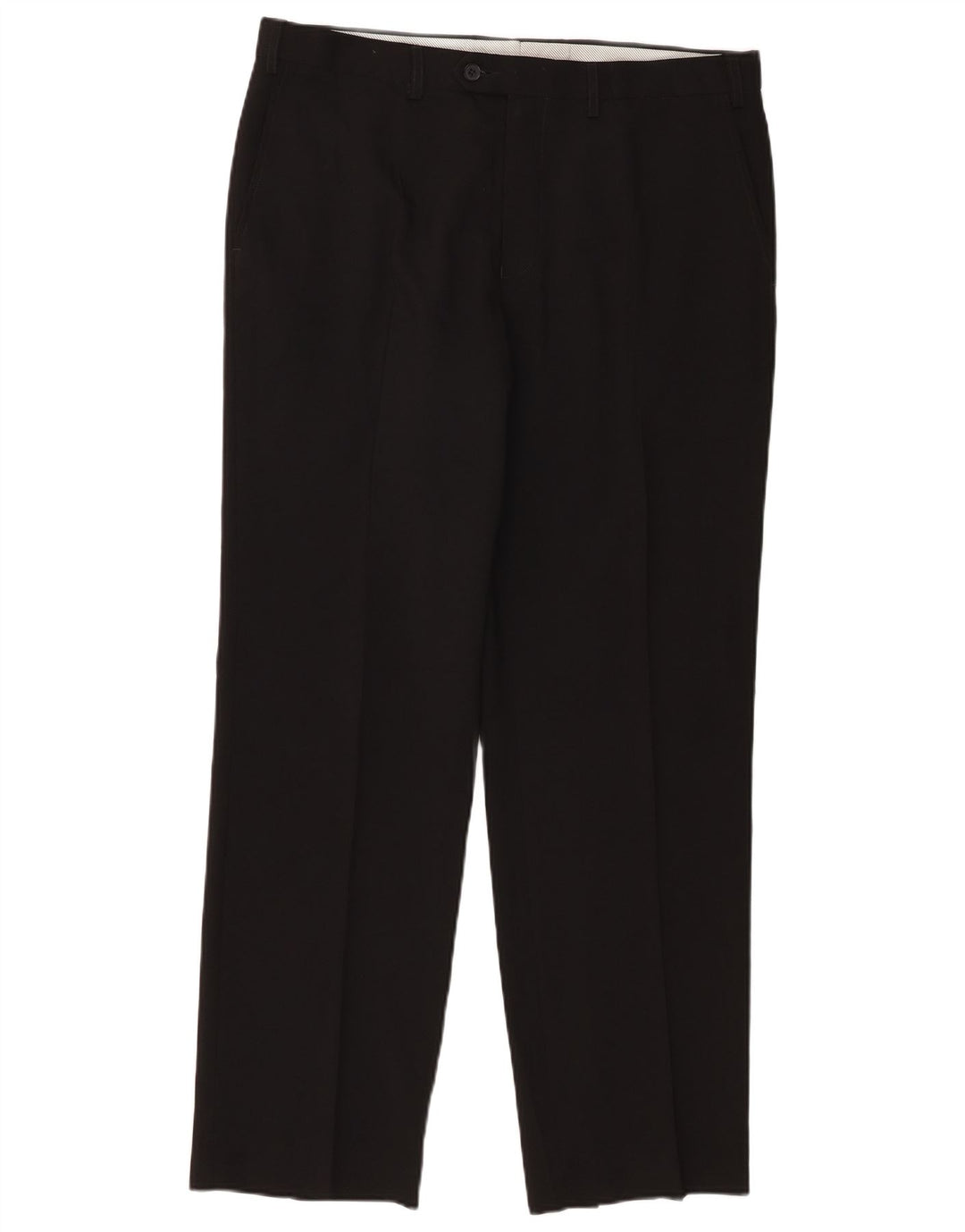 Pantaloni da abito dritti da uomo Marks & Spencer W36 L31 poliestere nero