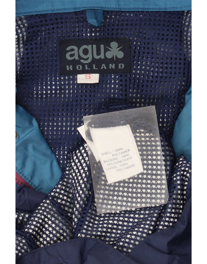 Giacca antipioggia da uomo con cappuccio Agu UK 36 Small Blue Colourblock in poliammide