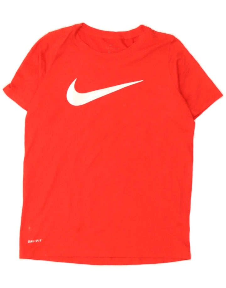 NIKE Boys Dri Fit Graphic T-Shirt Top 10-11 Years Medium Red Polyester Vintage Nike and Second-Hand Nike from Messina Hembry 