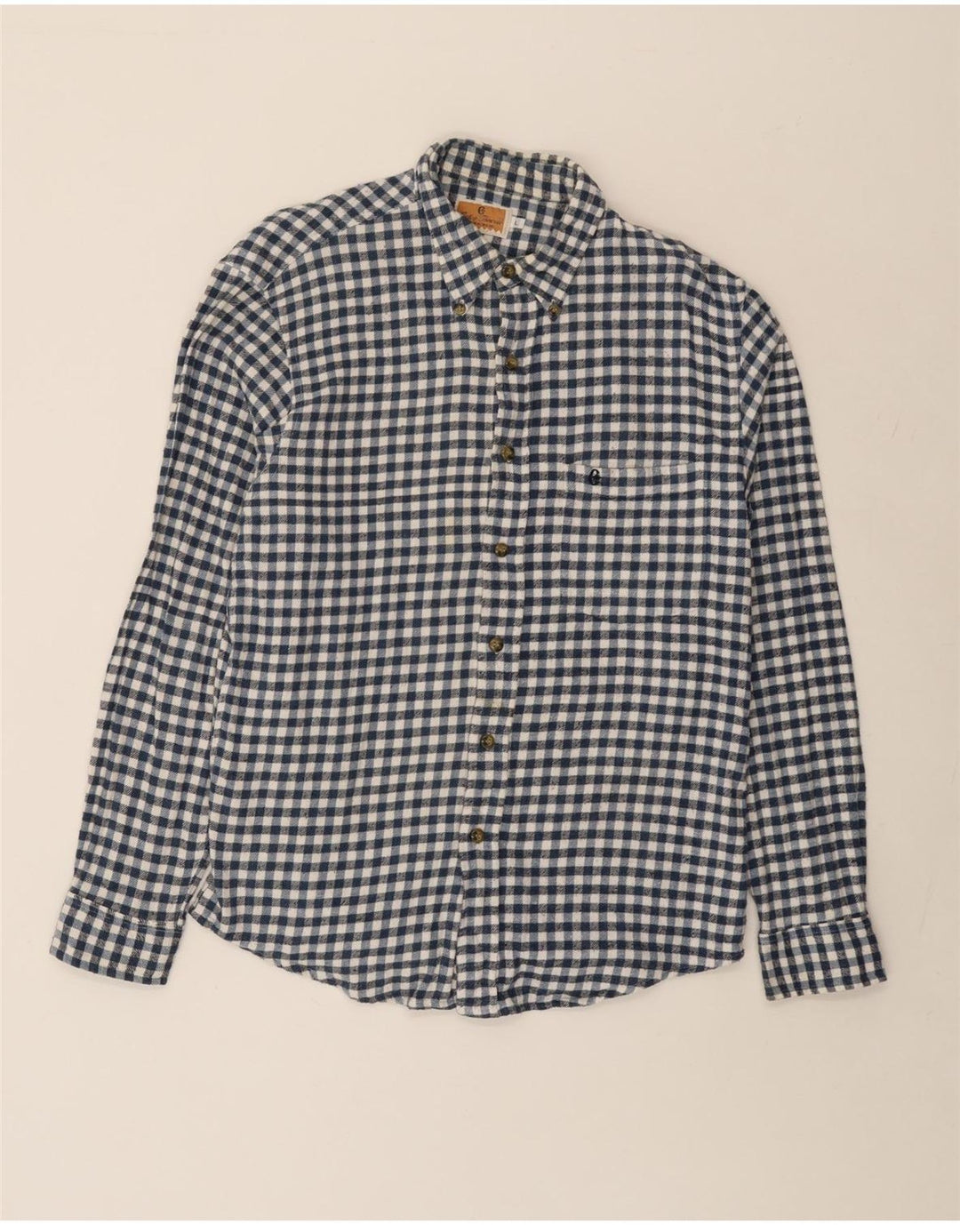 CONTE OF FLORENCE Camicia da uomo in flanella di cotone a quadretti blu navy grande