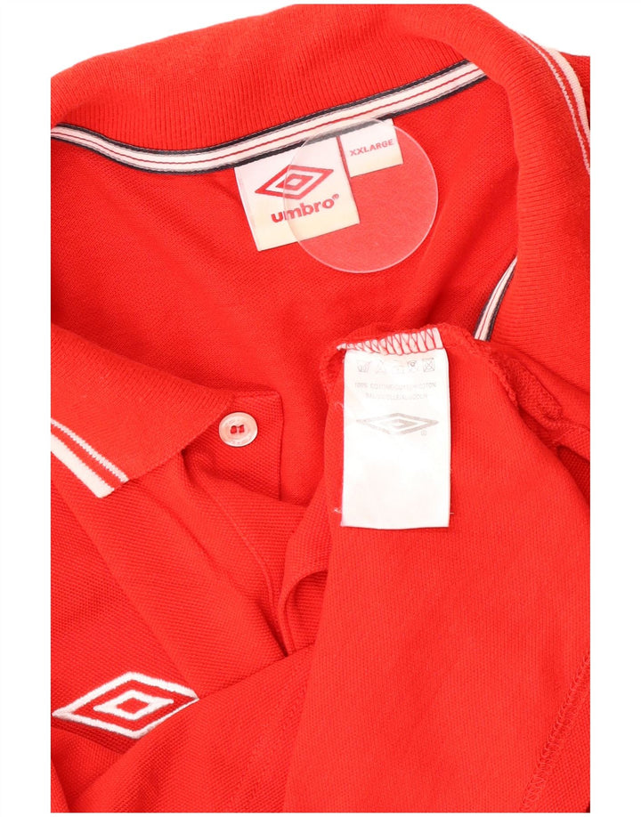 Polo Umbro da uomo 2XL in cotone rosso