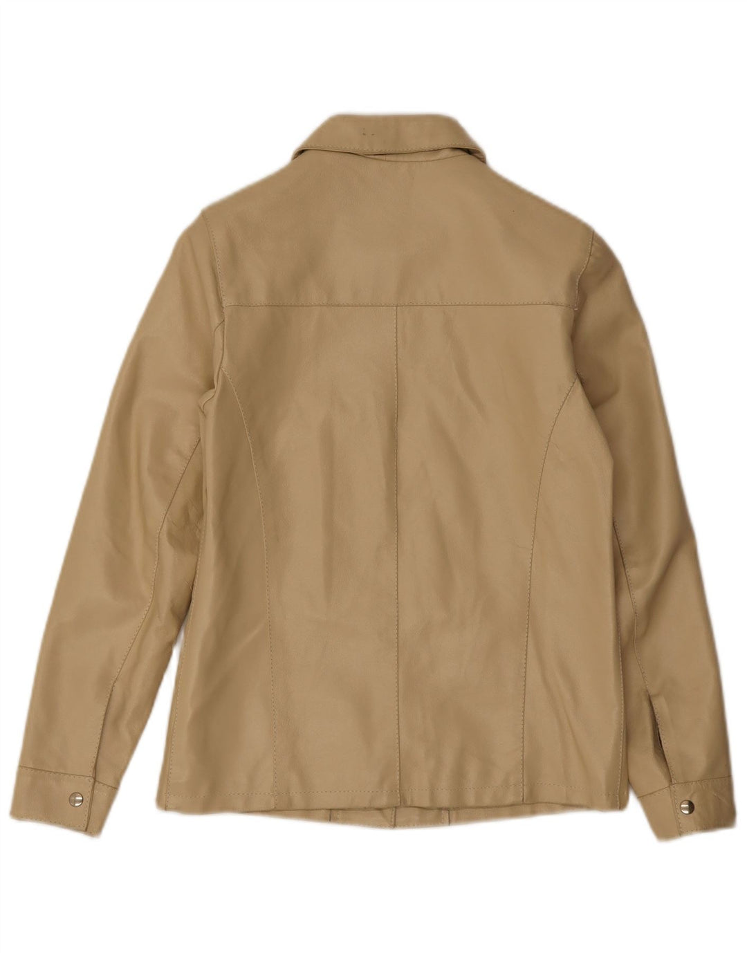 Giacca in pelle vintage da donna in pelle beige medio