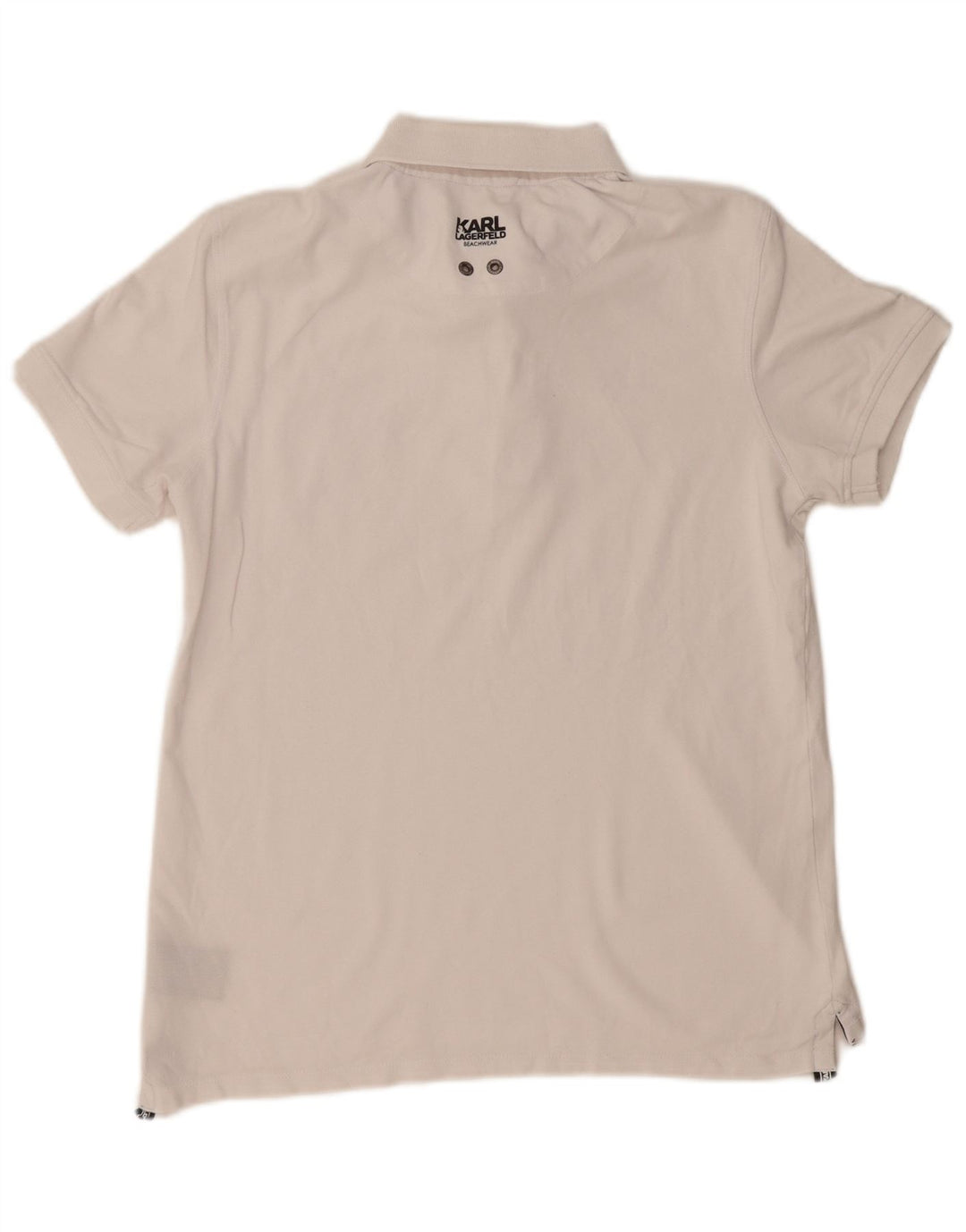 Polo da uomo Karl Lagerfeld in cotone bianco medio