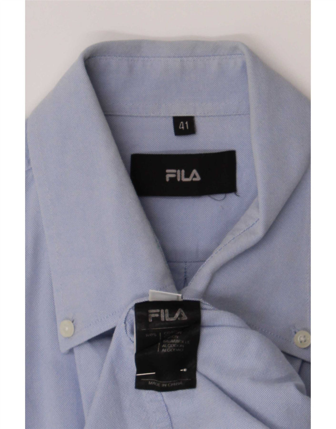 Camicia Fila da uomo taglia 41 grande cotone blu