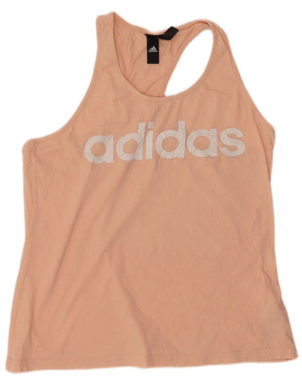 Canotta grafica da donna Adidas UK 16/18 grande cotone rosa