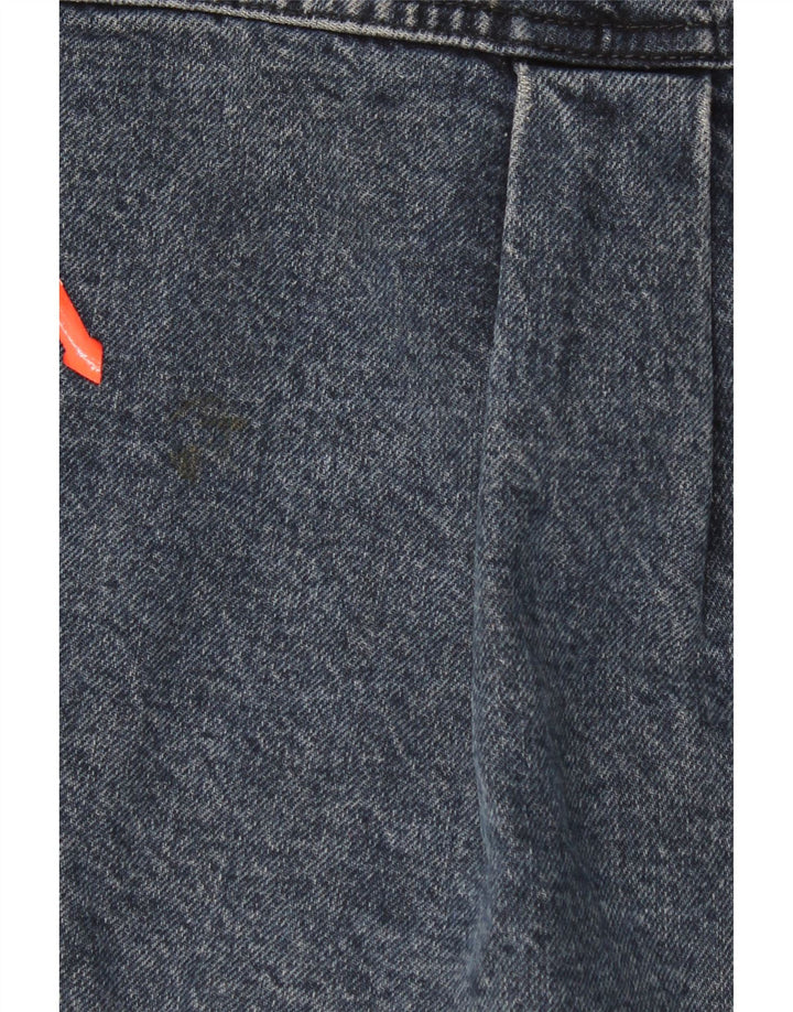 Giacca di jeans oversize corta da donna Zara UK 14 cotone blu navy medio