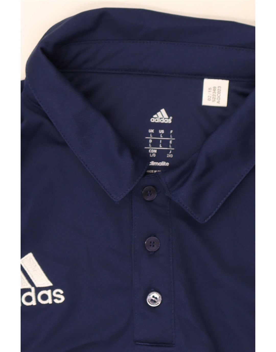 Polo Adidas Climalite da uomo grande in poliestere blu navy