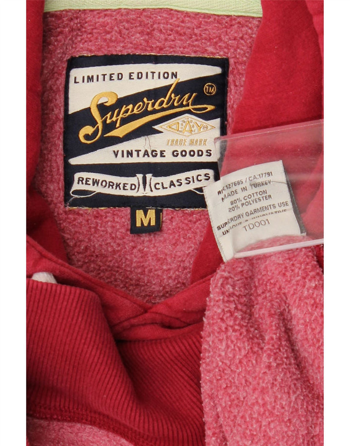Maglione con cappuccio grafico da uomo Superdry in cotone rosso medio