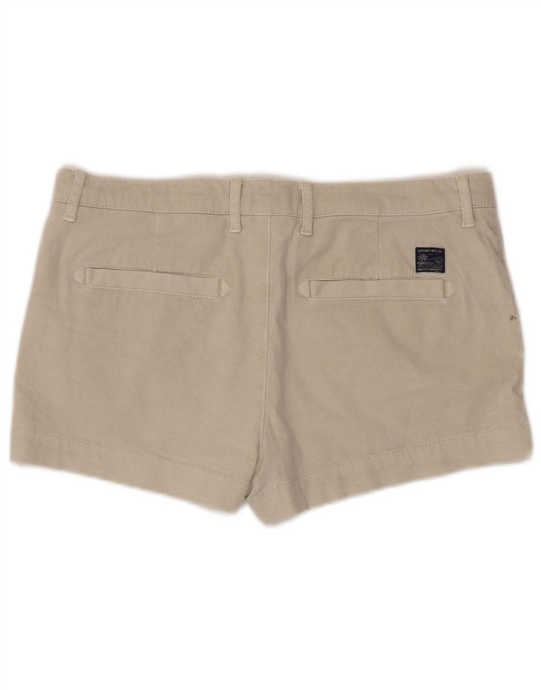 Pantaloncini chino da donna Superdry UK 12 medi W34 cotone beige
