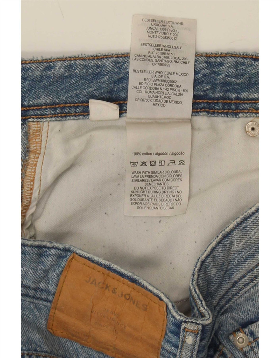 Jeans slim invecchiati da uomo Jack & Jones W36 L28 cotone blu