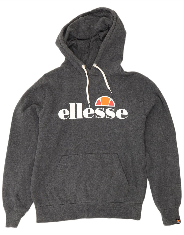 Maglione con cappuccio grafico da uomo Ellesse in cotone grigio medio