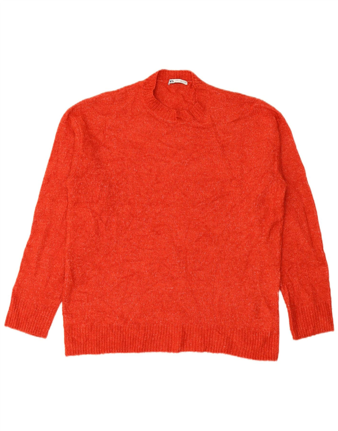 Maglione maglione girocollo da uomo Zara in poliestere rosso medio