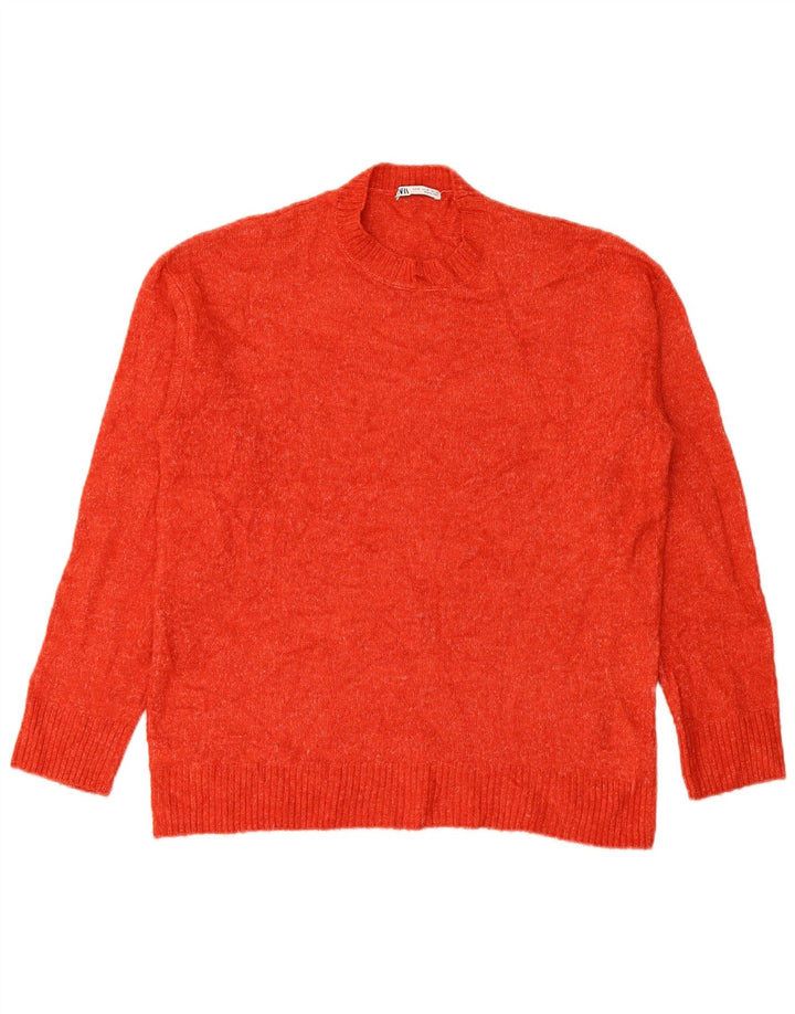 Maglione maglione girocollo da uomo Zara in poliestere rosso medio